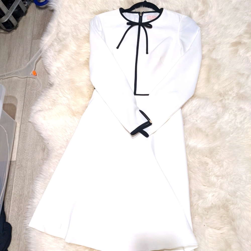 Ted Baker White bow a-line dress
